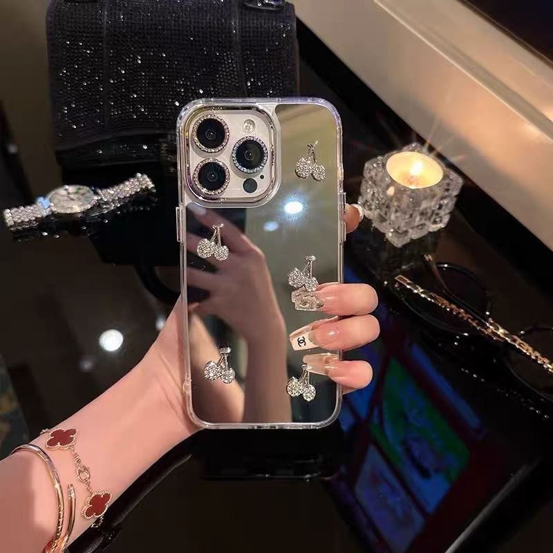 Phone Cherry Set Strap / Mirrored Case