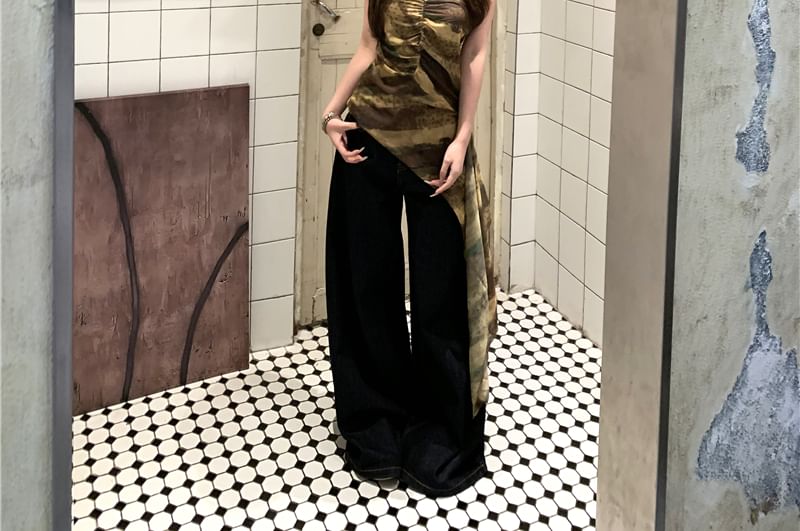 Top Print Asymmetrical Camisole Patterned