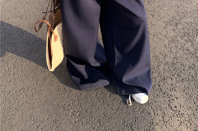 / Plaid Pants Wide Plain Frill Suit Bustier Rise Leg Tube Top Mid