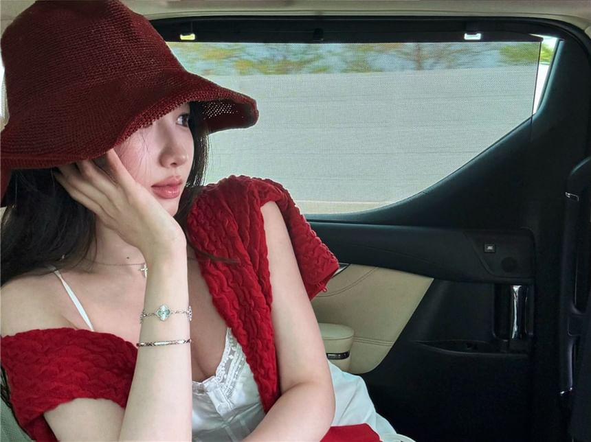 Pintuck Lace / Top Plain Panel Cardigan Camisole