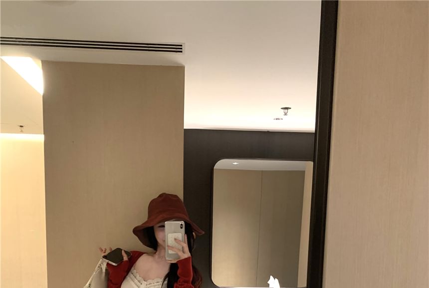 Pintuck Lace / Top Plain Panel Cardigan Camisole