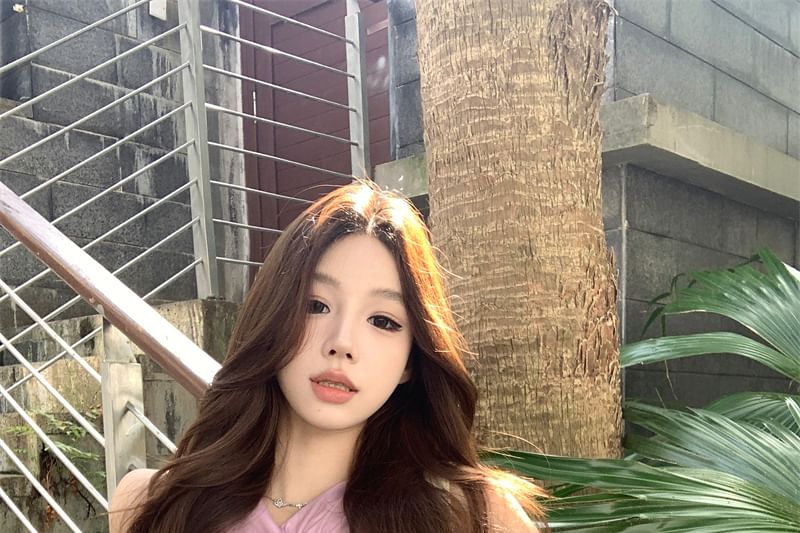 Plain Ruched Bodysuit Panel Sleeveless Top