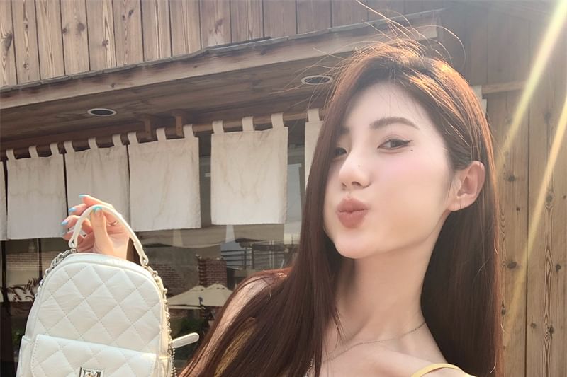 A-Line Embroidered Mini Dress Eyelet Strap Plain Spaghetti