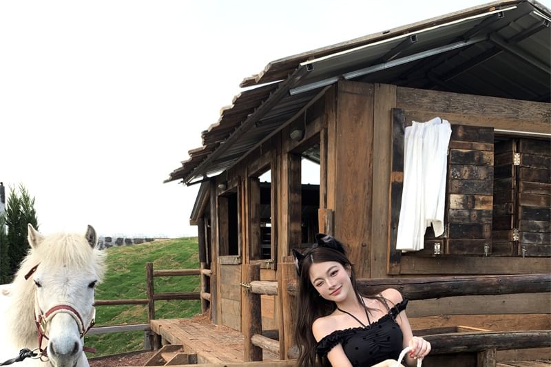 Rise Frill Balloon Plaid / High Mini Cami Top Dotted A-Line Skirt