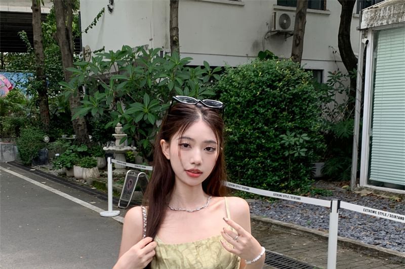 Trim Patterned Asymmetrical Print Camisole Top Lace