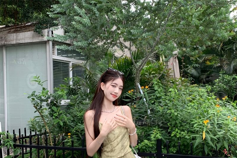 Trim Patterned Asymmetrical Print Camisole Top Lace