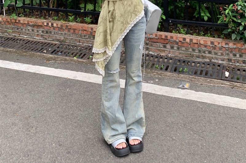 Trim Patterned Asymmetrical Print Camisole Top Lace