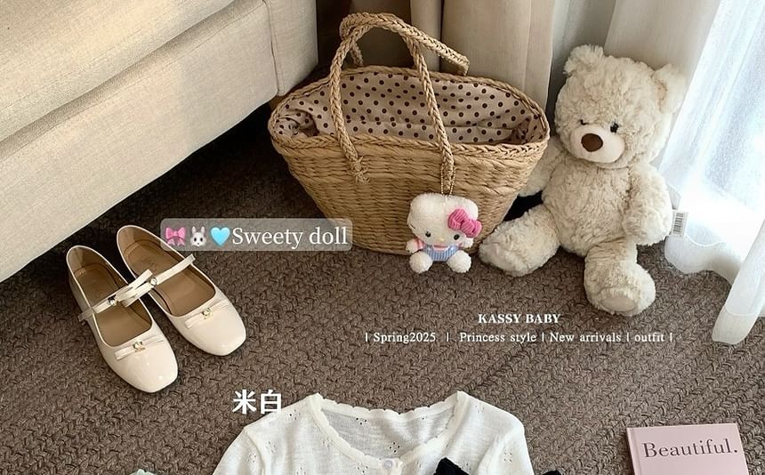 Plain V-Neck Lace Neck Camisole Top Cardigan Knit + Round Trim Set: