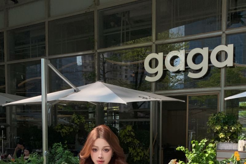 Front Ruffle / Blouse Sleeve Tie Lace Skirt Mini Pencil Long V-Neck Plain Trim