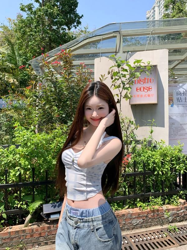 Bow V-Neck Print Panel Top Camisole Floral