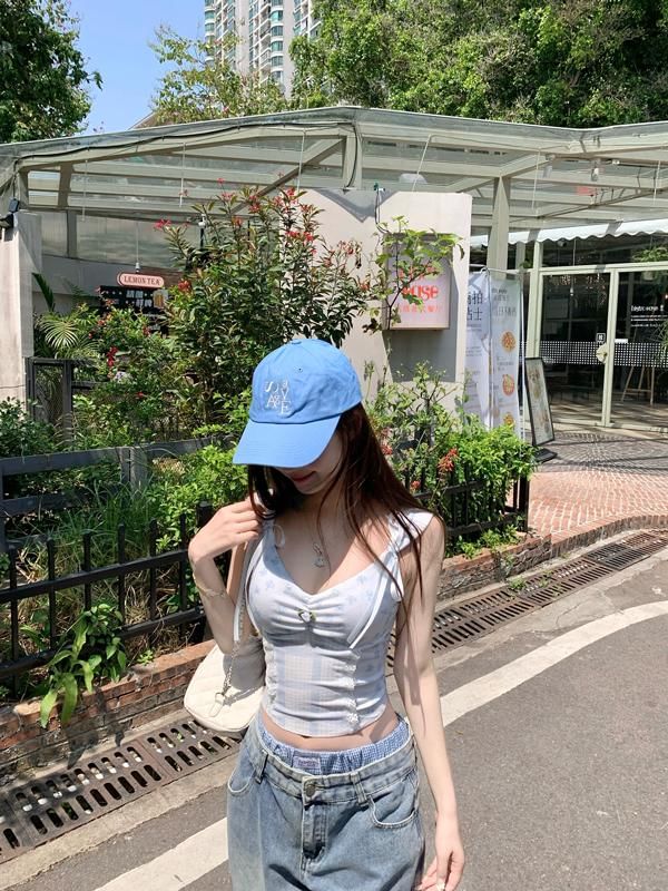 Bow V-Neck Print Panel Top Camisole Floral