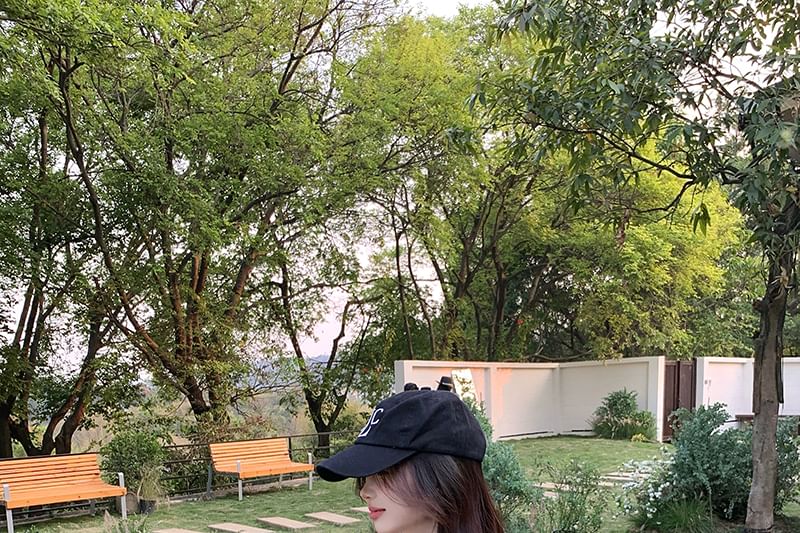 Two Print Patterned Mock Short Tee Piece Sleeve Asymmetrical