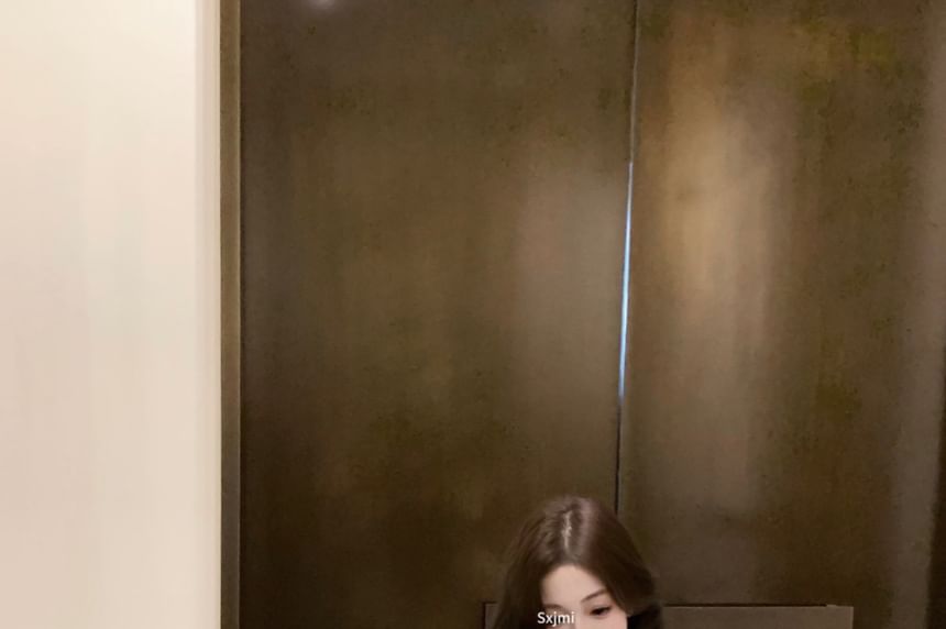 Plain Short-Sleeve Top Crop Cold Shoulder