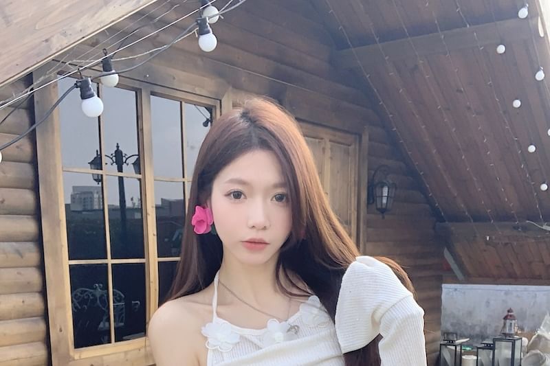 High Mock Maxi Rise Skirt A-Line Two-Piece Top Long-Sleeve Plain /