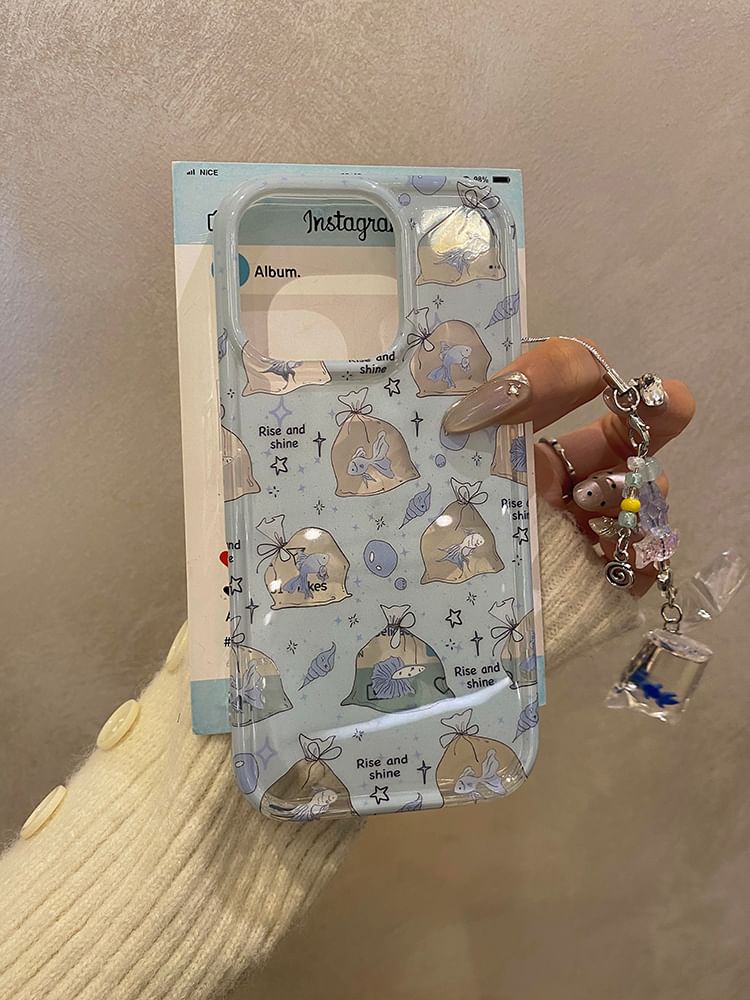 / Set Goldfish Charm Case Phone