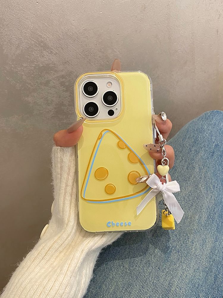 / Set Cheese Charm Phone Case