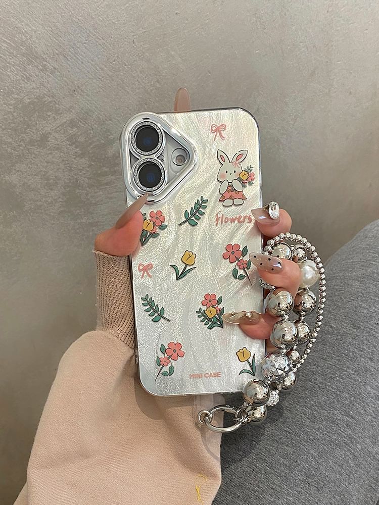 Floral Strap / Case Rabbit Set Phone