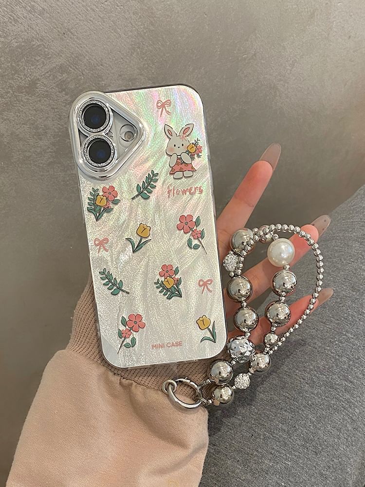 Floral Strap / Case Rabbit Set Phone