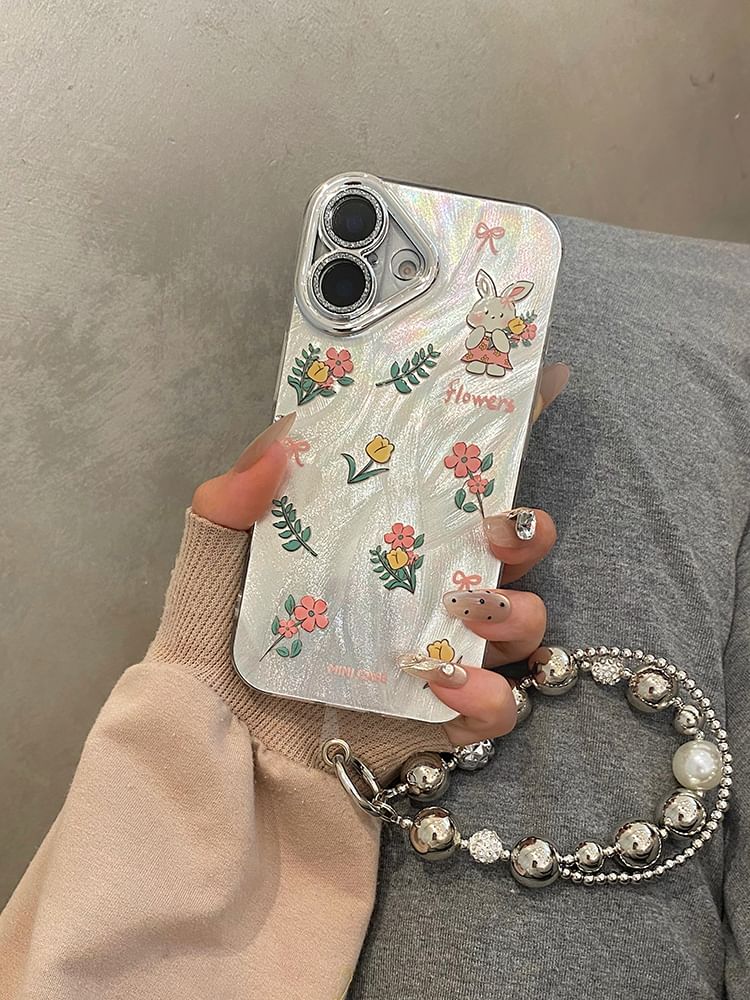 Floral Strap / Case Rabbit Set Phone