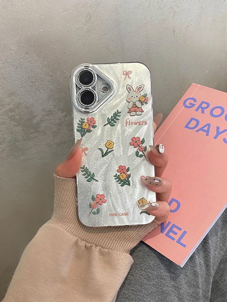 Floral Strap / Case Rabbit Set Phone