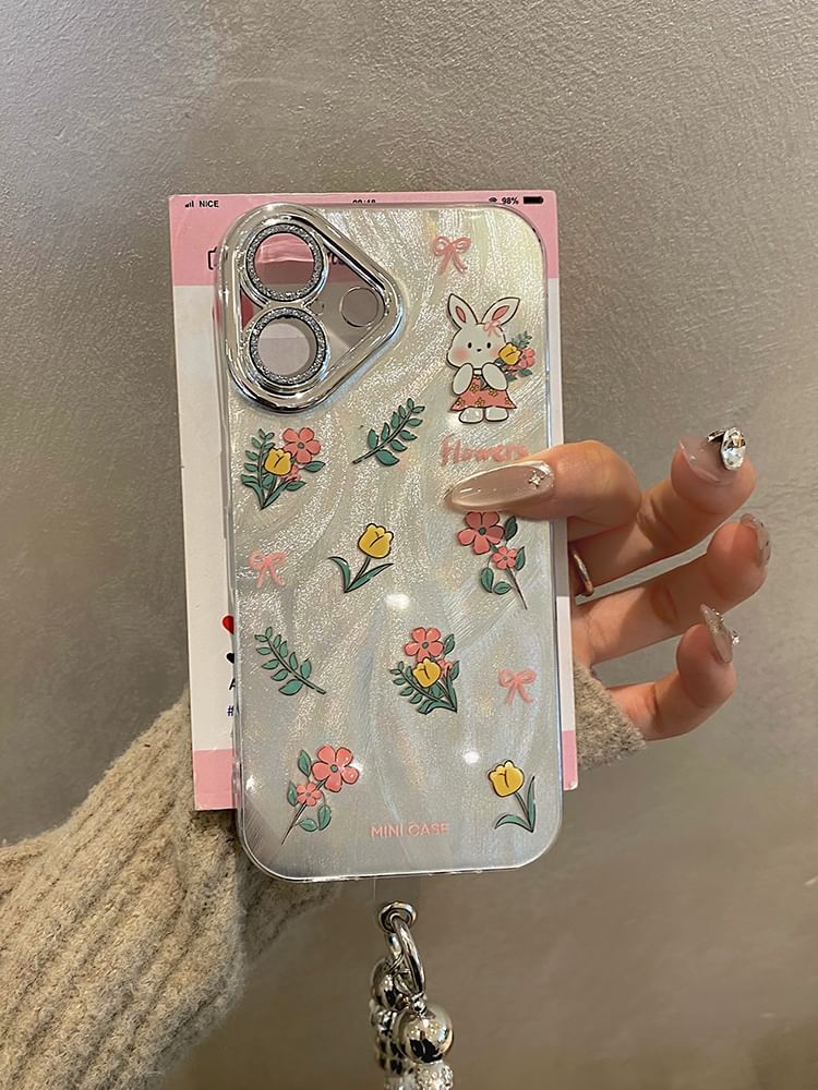 Floral Strap / Case Rabbit Set Phone