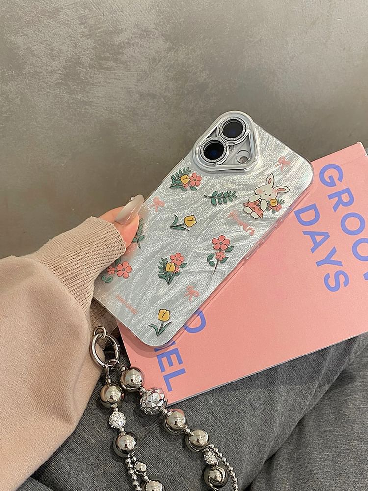Floral Strap / Case Rabbit Set Phone