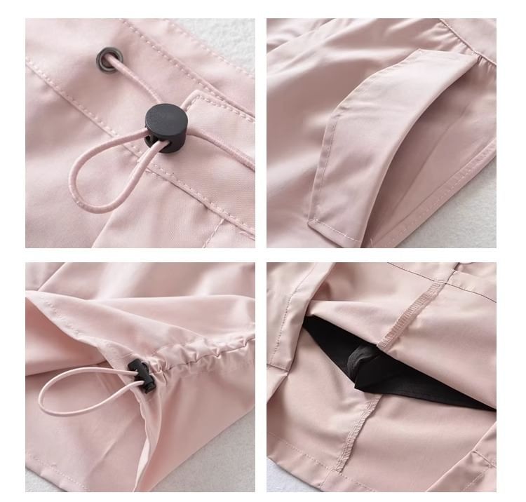 Skirt Mini Waist High Plain A-Line