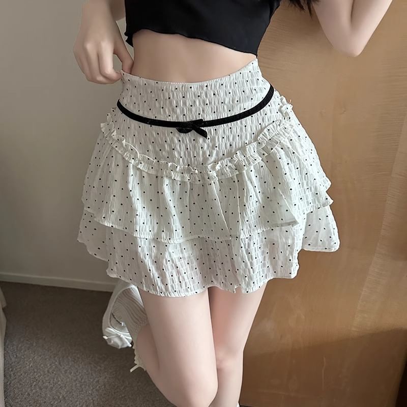 Rise Skirt High Dotted A-Line Mini