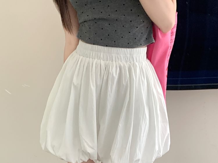 Plain Bubble High Shorts Waist