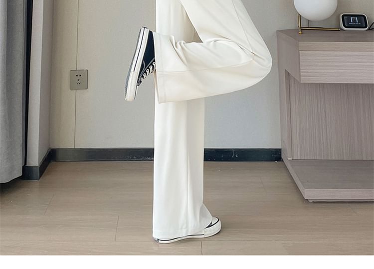 Leg Designs) High Rise (Various Pants Suit Wide Plain