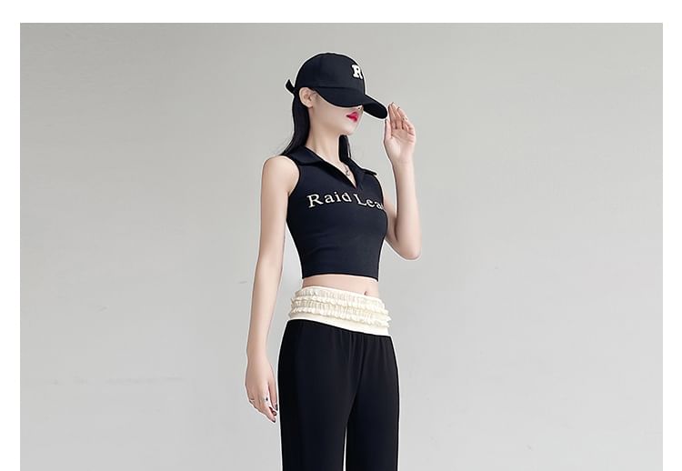 Two Flared Tone (Various Trim Pants Designs) Rise High Frill