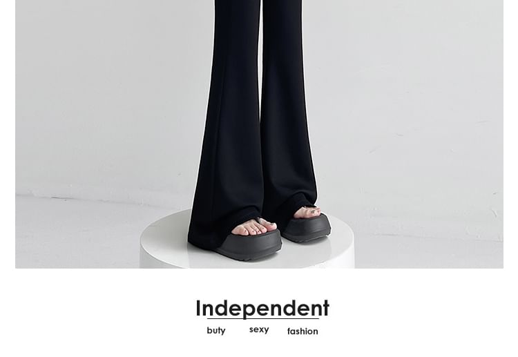 Two Flared Tone (Various Trim Pants Designs) Rise High Frill