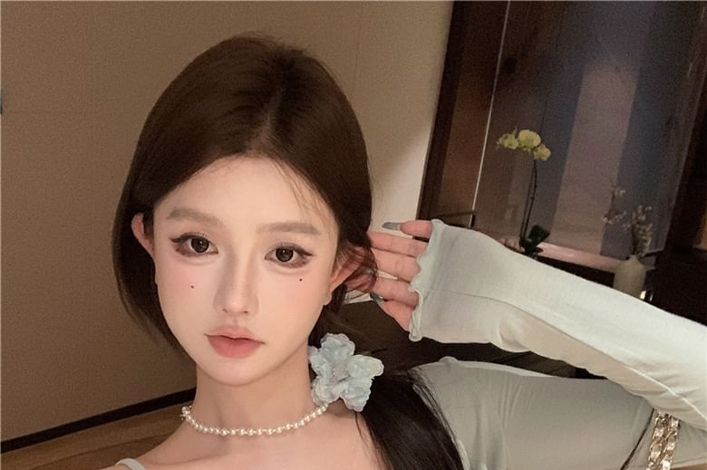 Top Lettuce Plain Light Bow Lace Jacket Edge / Trim Camisole