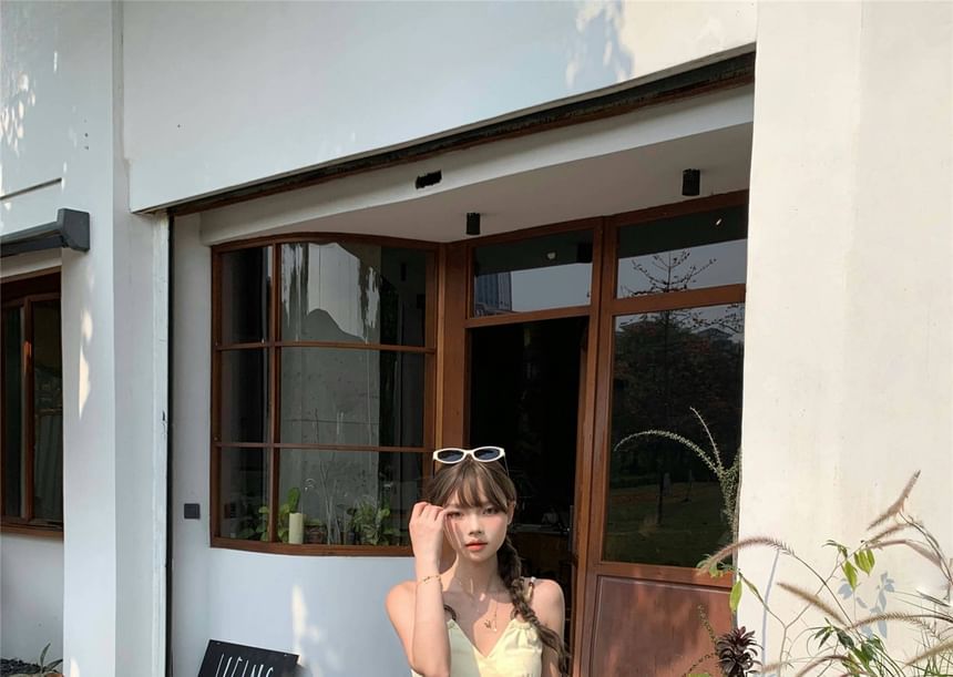 Ruched Waist Pants Wide Plain Mid Leg