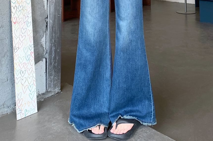 High Washed Jeans Flared Rise