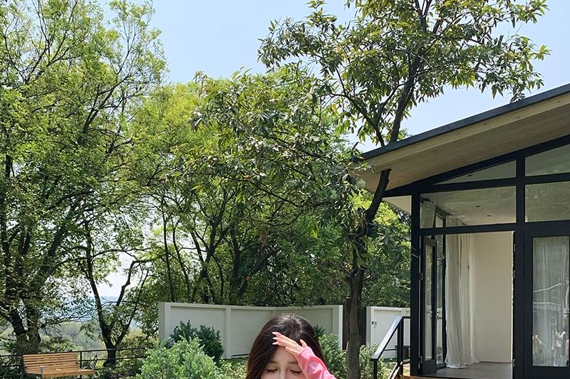 Plain Long-Sleeve Asymmetrical T-Shirt One-Shoulder