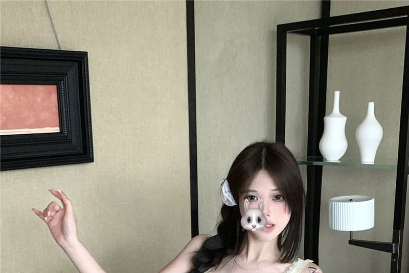 Mini Strap Lace Dress Floral Bodycon Spaghetti