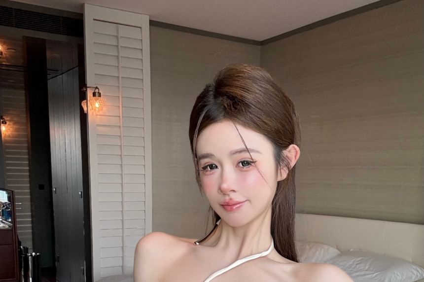 Top Plain Halter Asymmetrical