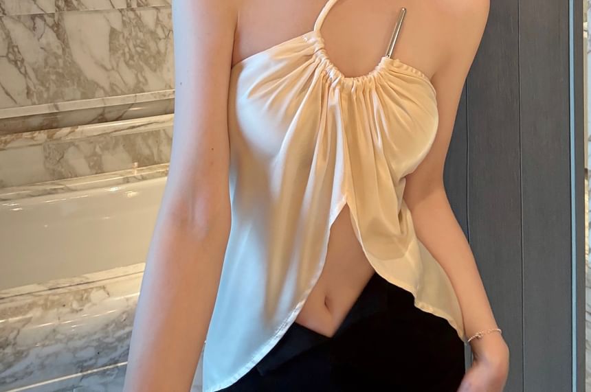 Top Plain Halter Asymmetrical