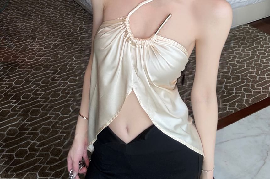 Top Plain Halter Asymmetrical