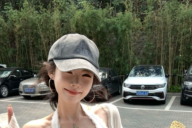 Lace Cropped Halter Scoop Top Neck Trim Bow Plain