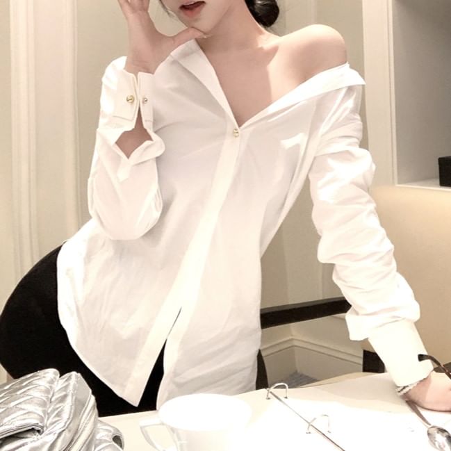 Shirt Plain Long-Sleeve