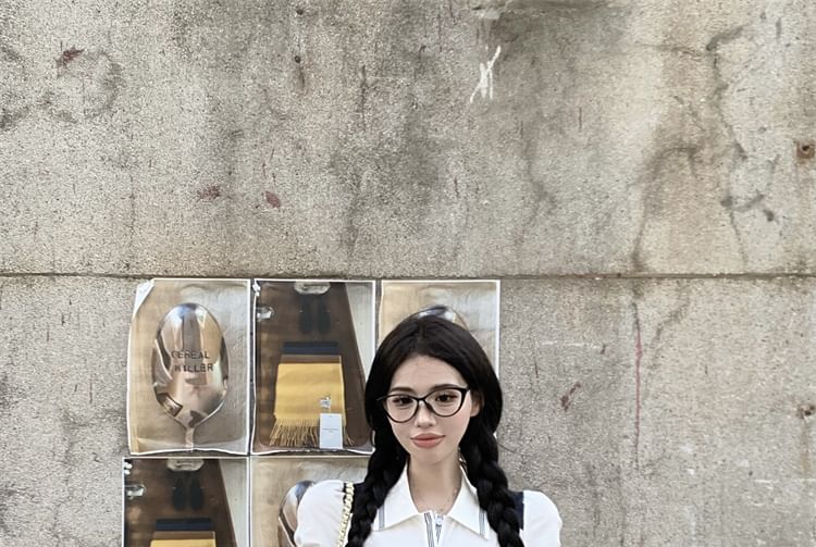 Embroidered Polo Short-Sleeve Logo Shirt Crop