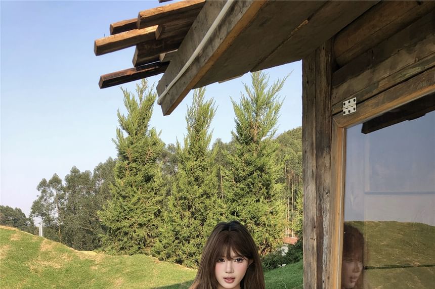 Asymmetrical Printed Top Camisole Ruffled