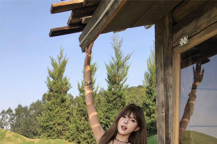 Asymmetrical Printed Top Camisole Ruffled