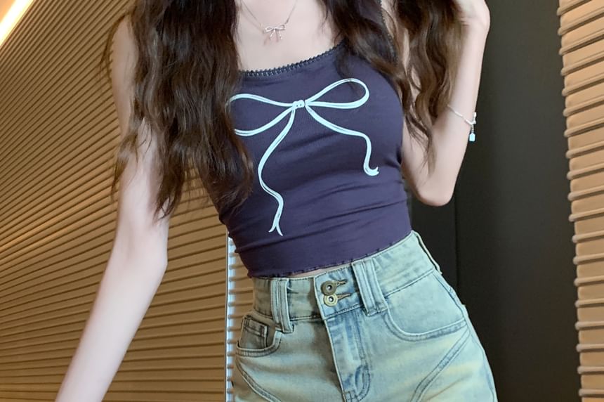 Denim Waist Washed Shorts High