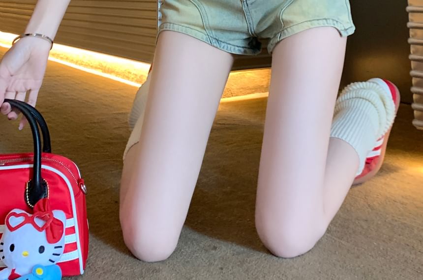 Denim Waist Washed Shorts High