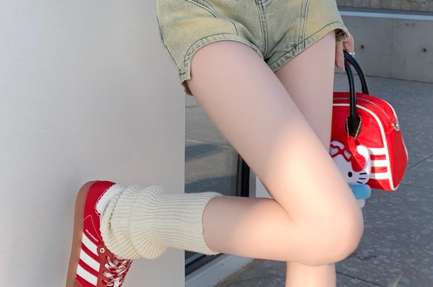 Denim Waist Washed Shorts High