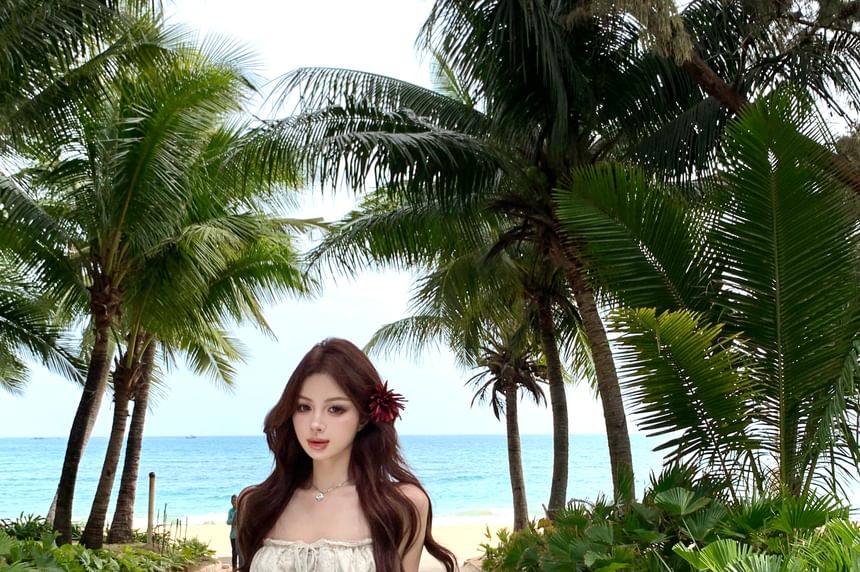 Fishtail Rise Top Skirt Camisole Satin / Maxi High Drawstring Lace Trim