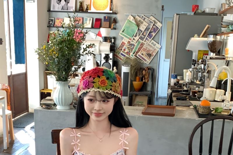 Dress Spaghetti Strap Mini Bodycon Print Panel Asymmetrical Floral